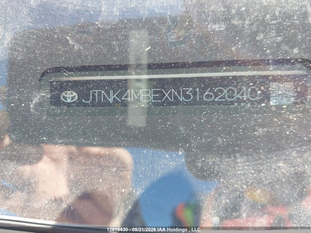 2022 Toyota Corolla მანქანა იყიდება აუქციონზე, vin: JTNK4MBEXN3162040, აუქციონის ნომერი: 12615430