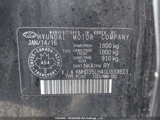 KMHD35LH4GU333923 Hyundai Elantra Gt Gls