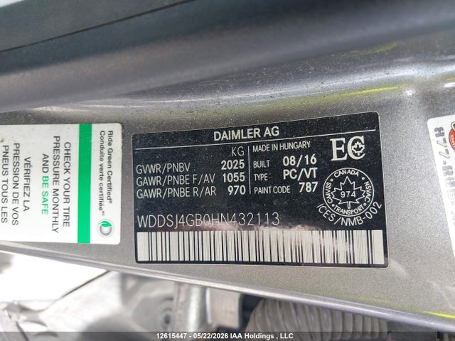 2017 Mercedes-benz Cla 250 4matic მანქანა იყიდება აუქციონზე, vin: WDDSJ4GB0HN432113, აუქციონის ნომერი: 12615447