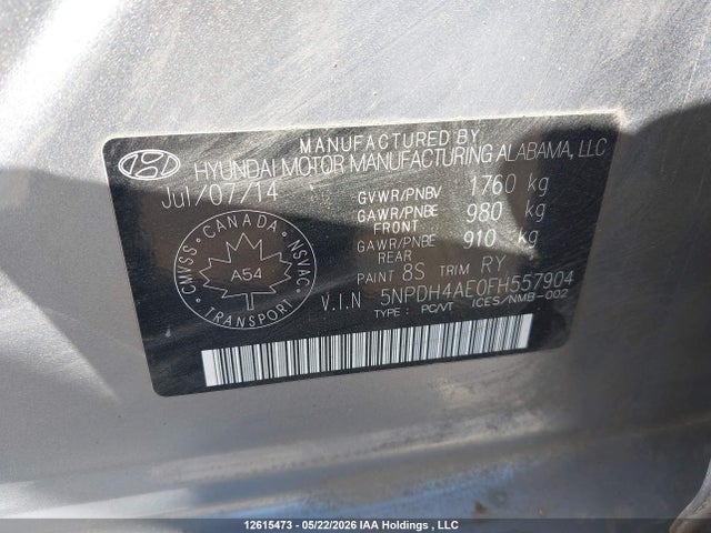 Aukcja sprzedaży 2015 Hyundai Elantra Se/sport/limited, vin: 5NPDH4AE0FH557904, numer aukcji: 12615473