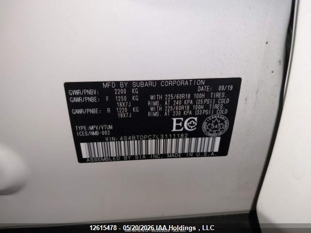 Продаж на аукціоні авто 2020 Subaru Legacy Outback, vin: 4S4BTDPC7L3111182, номер лоту: 12615478