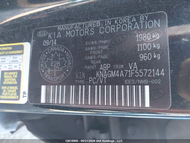 Продажа на аукционе авто 2015 Kia Optima Lx/lx Winter Edition, vin: KNAGM4A71F5572144, номер лота: 12615500