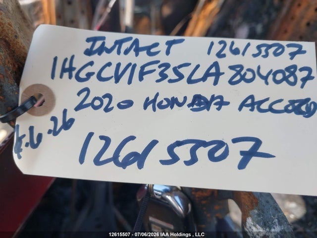 12615507 :رقم المزاد ، 1HGCV1F35LA804087 vin ، 2020 Honda Accord Sport مزاد بيع