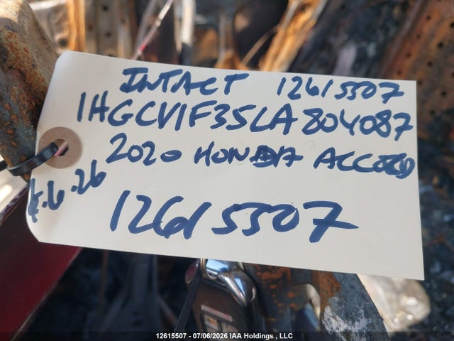 12615507 :رقم المزاد ، 1HGCV1F35LA804087 vin ، 2020 Honda Accord Sport مزاد بيع