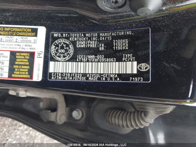 4T1BF1FK8FU958063 Toyota Camry