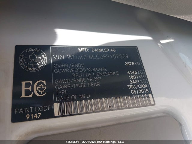 Продаж на аукціоні авто 2015 Mercedes-benz Sprinter 2500, vin: WD3CE8CC6FP157559, номер лоту: 12615541