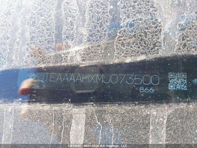 12615547 :رقم المزاد ، JTEAAAAHXMJ073500 vin ، 2021 Toyota Venza Xle مزاد بيع