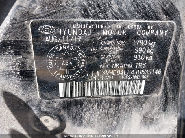 KMHD84LF4JU539146 Hyundai Elantra Sel/value/limited