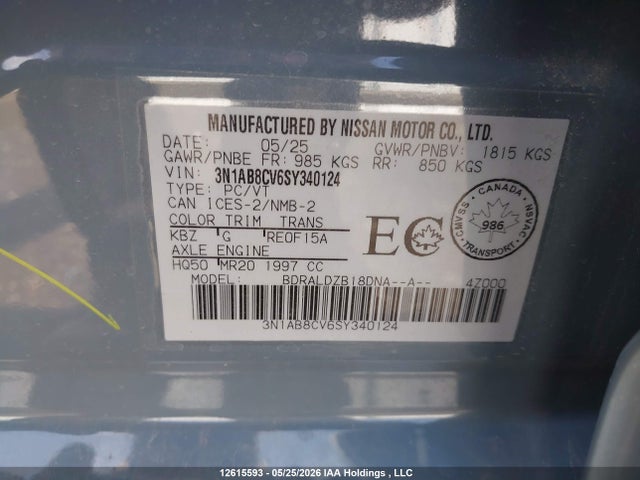 Nissan Sentra 2025 3N1AB8CV6SY340124 Image 9