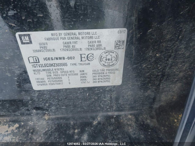 1GTV2LEC0HZ303565 GMC SIERRA 1500