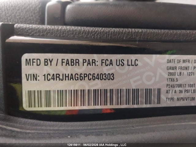 Продажа на аукционе авто 2023 Jeep Grand Cherokee Laredo/altitude, vin: 1C4RJHAG6PC640303, номер лота: 12615611