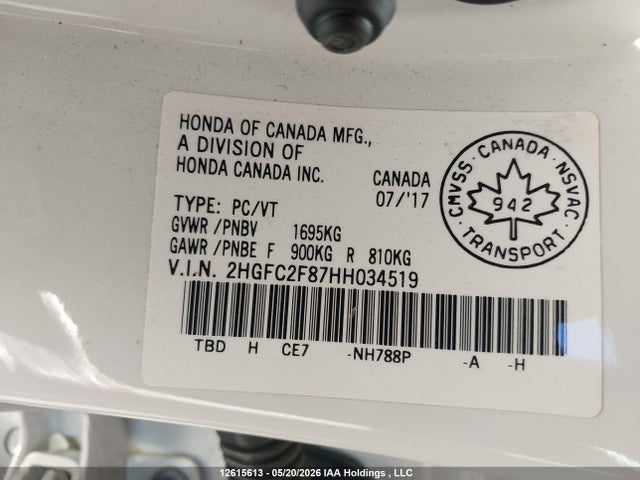 Honda CIVIC EX 2017 2HGFC2F87HH034519 Image 18