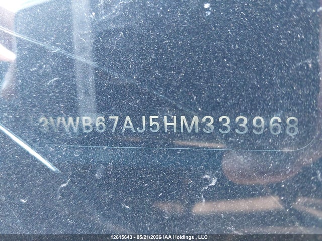12615643 :رقم المزاد ، 3VWB67AJ5HM333968 vin ، 2017 Volkswagen Jetta Wolfsburg Edition مزاد بيع