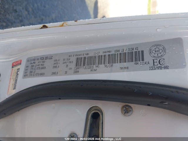 12615652 :رقم المزاد ، 1C6RR7TT7JS153919 vin ، 2018 Ram 1500 Slt مزاد بيع
