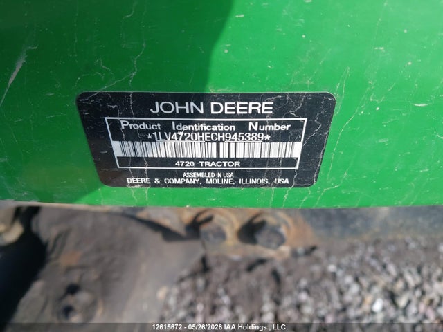 Auction sale of the 2012 John Deere , vin: 1LV4720HECH945389, lot number: 12615672
