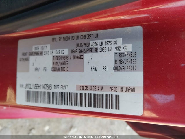 JM1GL1V56H1147686 Mazda 6 TOURING