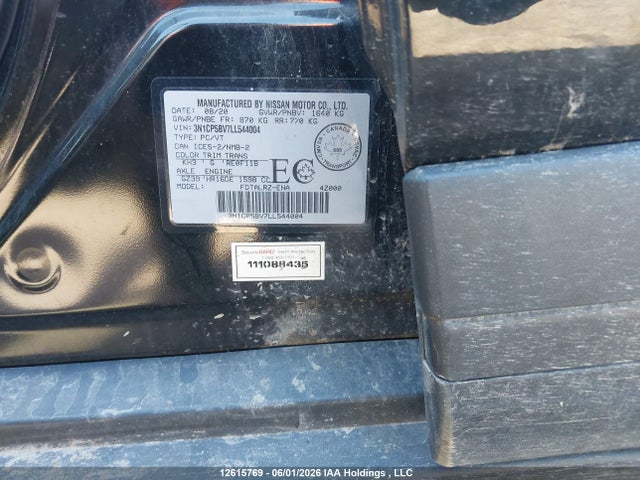 12615769 :رقم المزاد ، 3N1CP5BV7LL544004 vin ، 2020 Nissan Kicks S مزاد بيع