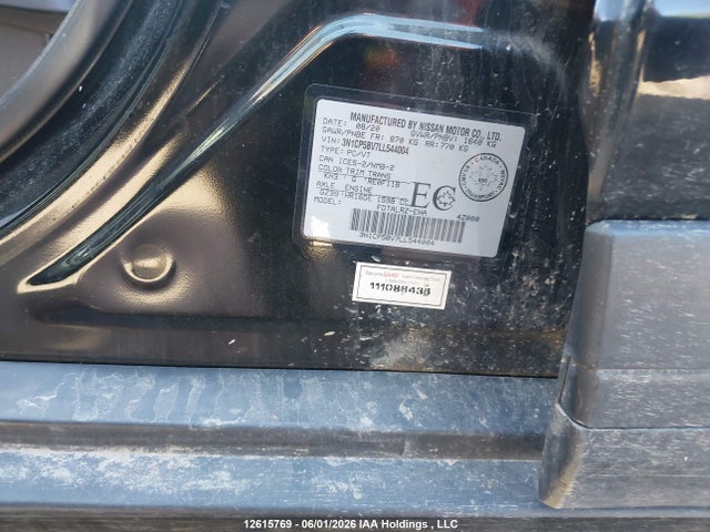 12615769 :رقم المزاد ، 3N1CP5BV7LL544004 vin ، 2020 Nissan Kicks S مزاد بيع