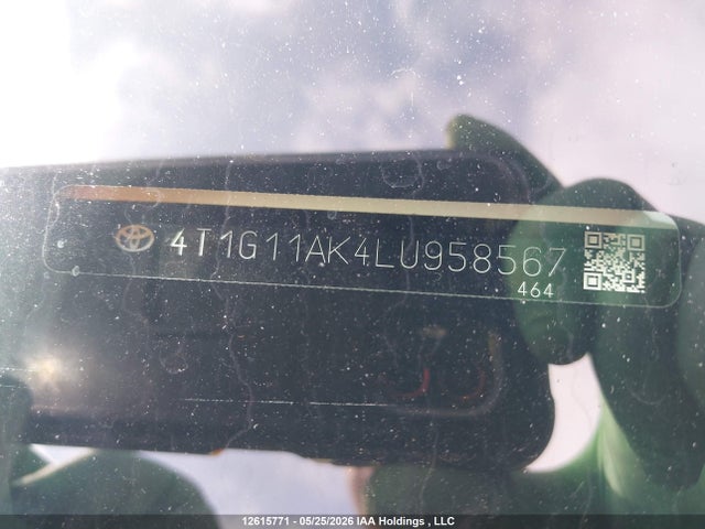 Продаж на аукціоні авто 2020 Toyota Camry Se/se Night Shade, vin: 4T1G11AK4LU958567, номер лоту: 12615771