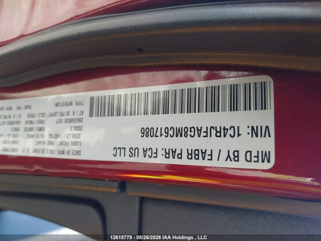 Продажа на аукционе авто 2021 Jeep Grand Cherokee Laredo, vin: 1C4RJFAG8MC617086, номер лота: 12615779