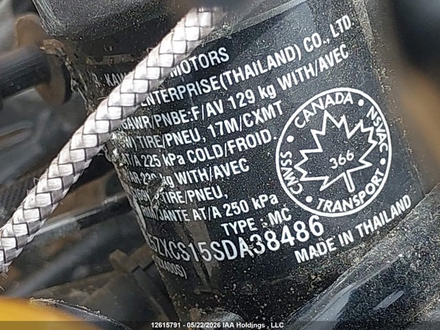 2025 Kawasaki Zx400 S მანქანა იყიდება აუქციონზე, vin: ML5ZXCS15SDA38486, აუქციონის ნომერი: 12615791