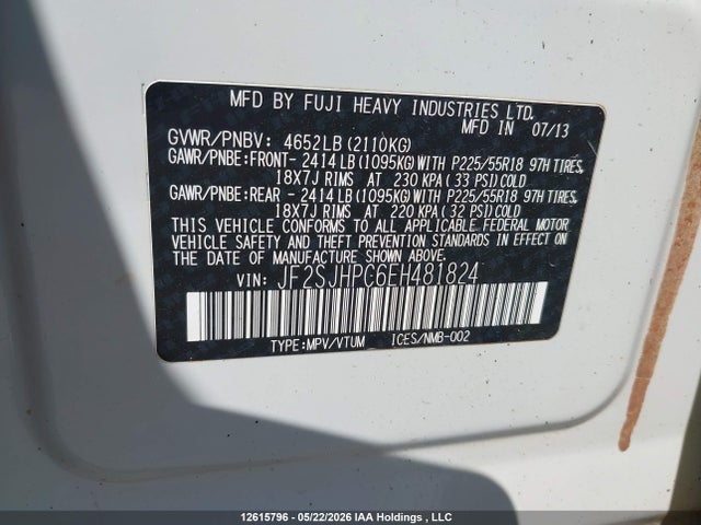 12615796 :رقم المزاد ، JF2SJHPC6EH481824 vin ، 2014 Subaru Forester 2.0xt Touring مزاد بيع