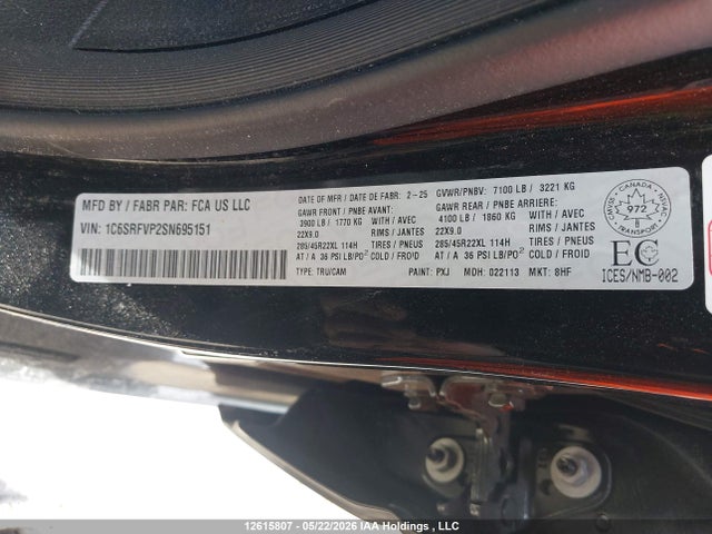 Dodge RAM 1500 2025 1C6SRFVP2SN695151 Image 9