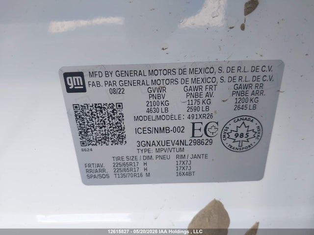 Chevrolet EQUINOX LT 2022 3GNAXUEV4NL298629 Image 9