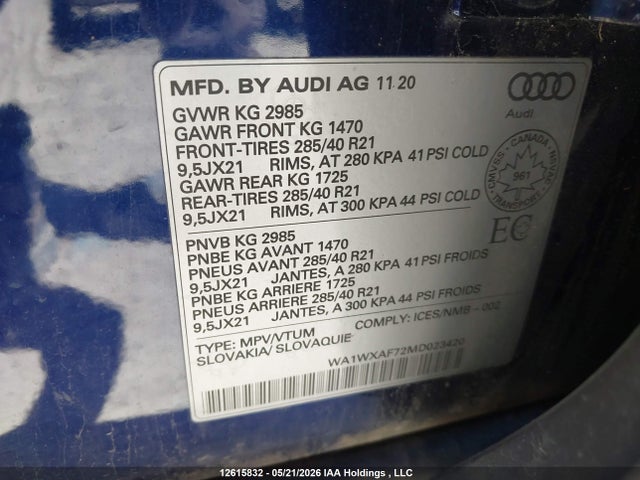 Audi Q7 55 Technik 2021 WA1WXAF72MD023420 Image 9