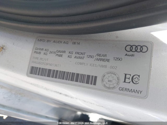 Продаж на аукціоні авто 2015 Audi A6 3.0t Technik, vin: WAUJGCFC6FN013671, номер лоту: 12615844