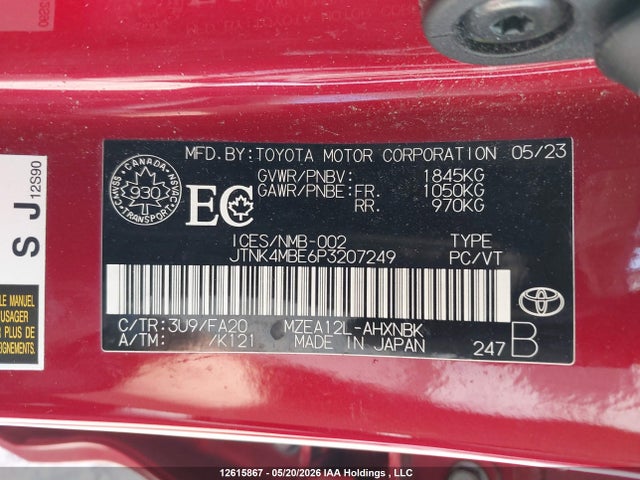 Toyota COROLLA SE 2023 JTNK4MBE6P3207249 Image 9