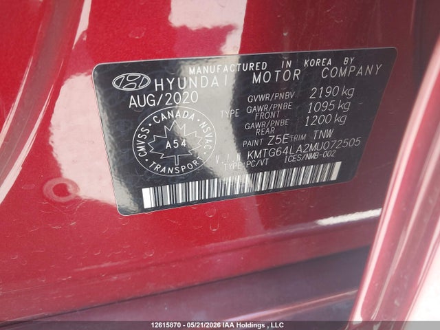 Aukcja sprzedaży 2021 Genesis G70, vin: KMTG64LA2MU072505, numer aukcji: 12615870