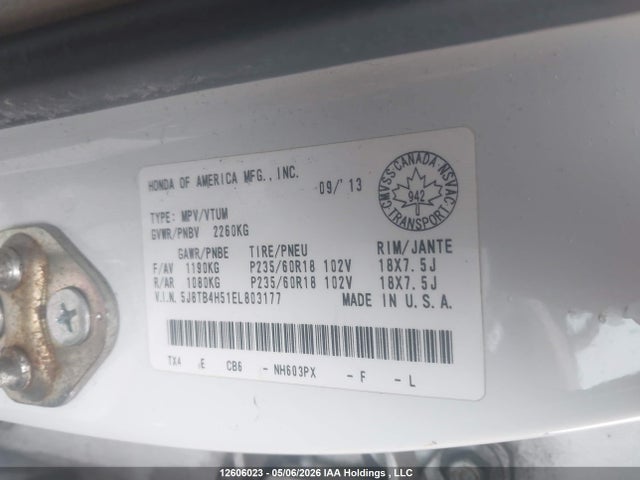 5J8TB4H51EL803177 Acura RDX