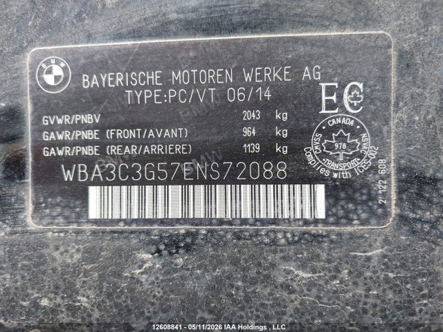 Aukcja sprzedaży 2014 Bmw 320i Xdrive, vin: WBA3C3G57ENS72088, numer aukcji: 12608841