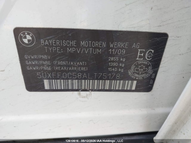 Aukcja sprzedaży 2010 Bmw X5 Xdrive35d, vin: 5UXFF0C58ALT75178, numer aukcji: 12610616