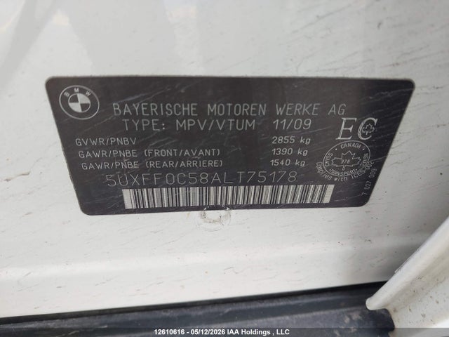Aukcja sprzedaży 2010 Bmw X5 Xdrive35d, vin: 5UXFF0C58ALT75178, numer aukcji: 12610616