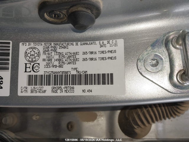 3TYCZ5ANXNT058071 Toyota Tacoma Double Cab/sr/sr5/trd Sport/trd Off Road/trd Pro