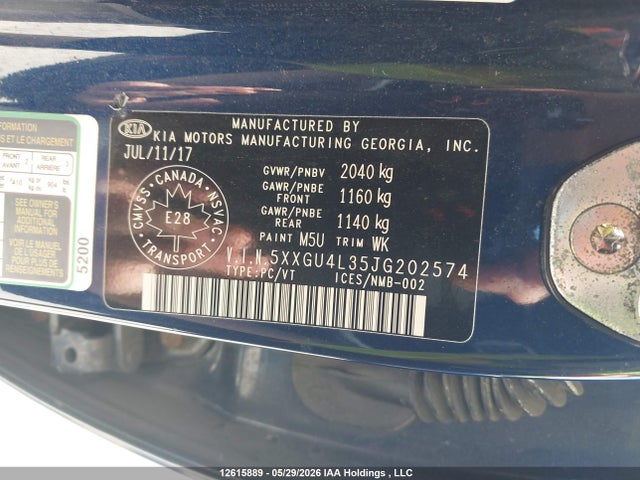 5XXGU4L35JG202574 KIA OPTIMA EX