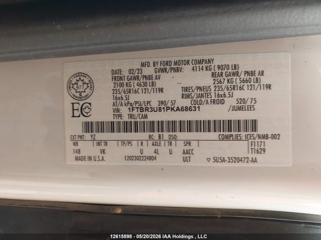 Ford Transit-250 Cargo 2023 1FTBR3U81PKA68631 Image 9