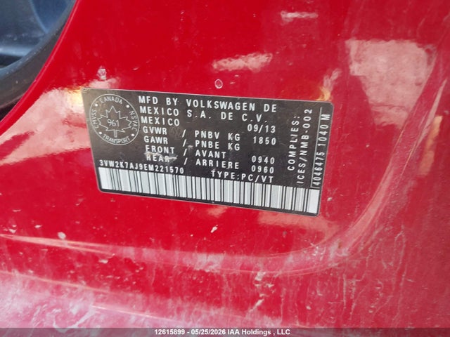 Aukcja sprzedaży 2014 Volkswagen Jetta, vin: 3VW2K7AJ9EM221570, numer aukcji: 12615899