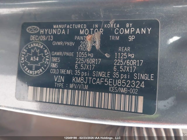 KM8JTCAF5EU852324 Hyundai Tucson Gl