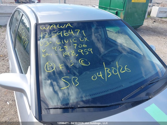 Продажа на аукционе авто 2003 Honda Civic Lx, vin: 2HGES16633H923706, номер лота: 12596471