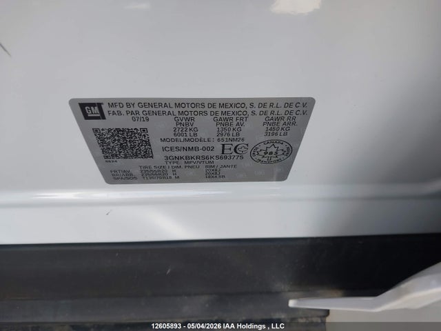 Продаж на аукціоні авто 2019 Chevrolet Blazer Premier, vin: 3GNKBKRS6KS693775, номер лоту: 12605893
