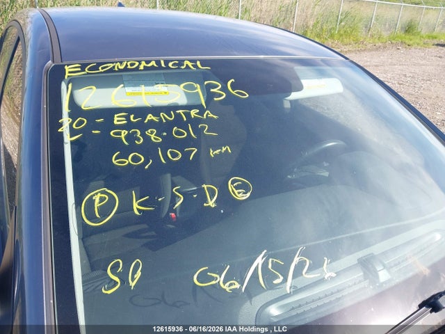12615936 :رقم المزاد ، KMHD84LF2LU938012 vin ، 2020 Hyundai Elantra Preferred Auto Ivt مزاد بيع