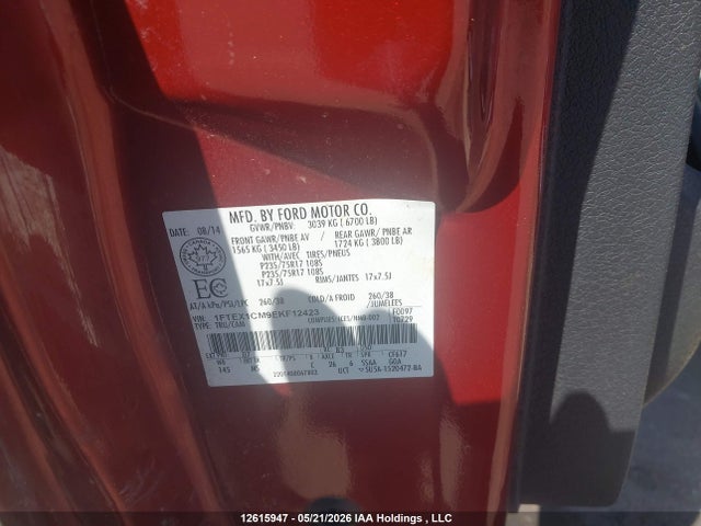 12615947 :رقم المزاد ، 1FTEX1CM9EKF12423 vin ، 2014 Ford F150 Super Cab مزاد بيع
