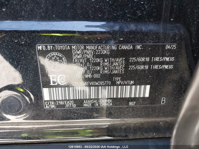 Продаж на аукціоні авто 2025 Toyota Rav4 Xle/woodland Edition, vin: 2T3RWRFV8SW285770, номер лоту: 12615953