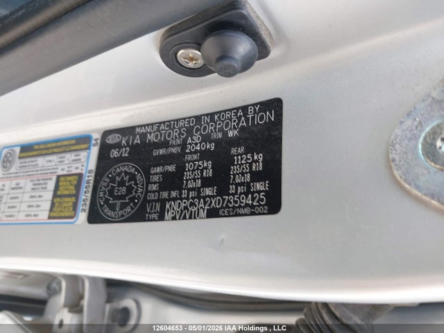 Aukcja sprzedaży 2013 Kia Sportage Ex, vin: KNDPC3A2XD7359425, numer aukcji: 12604653
