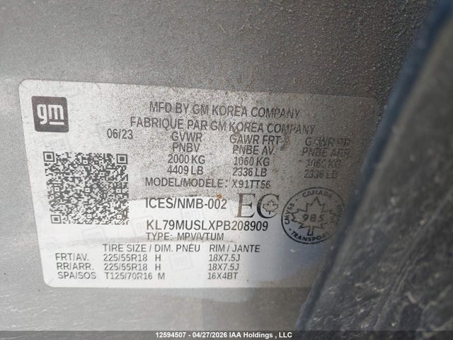 KL79MUSLXPB208909 Chevrolet Trailblazer Rs