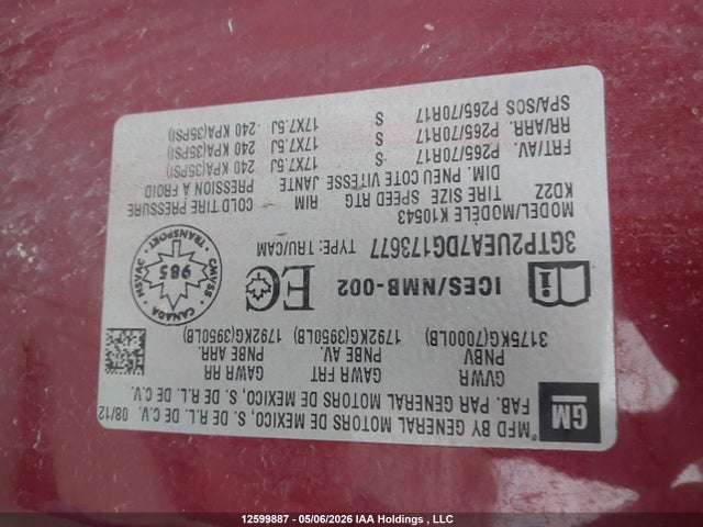 Aukcja sprzedaży 2013 Gmc Sierra 1500 Sl, vin: 3GTP2UEA7DG173677, numer aukcji: 12599887