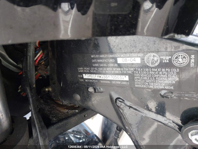 2005 Harley-davidson Flhpi მანქანა იყიდება აუქციონზე, vin: 1HD1FHW155Y705031, აუქციონის ნომერი: 12608364